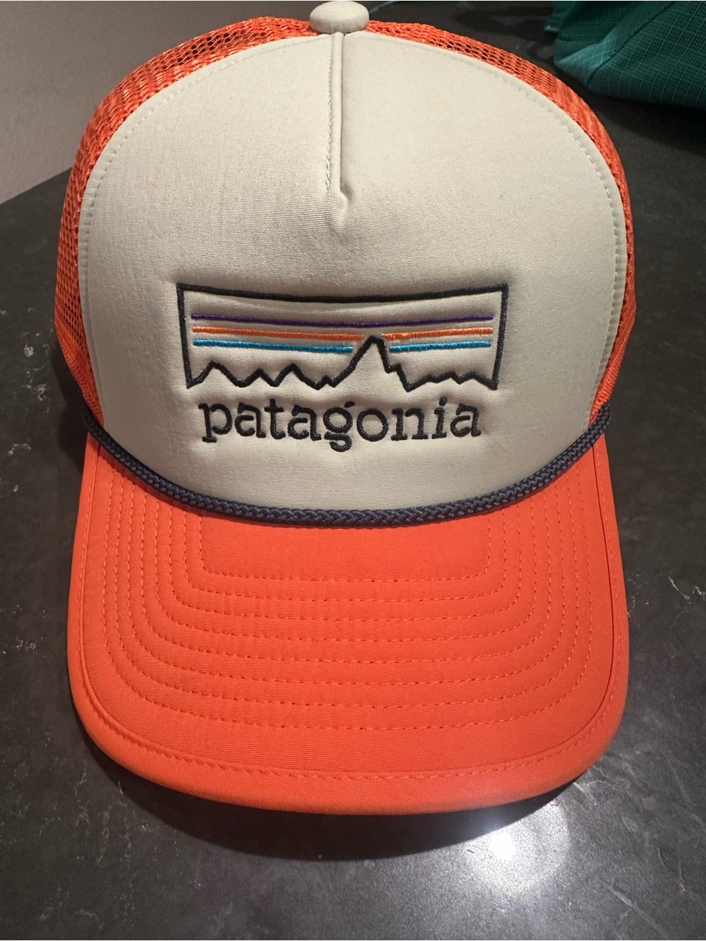 Patagonia Mesh Trucker Cap in Orange and Cream - New with tags